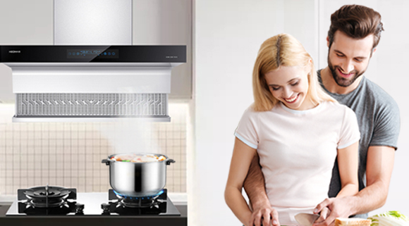 智能體感煙機+智能防干燒灶具，一個智慧廚房，一套科恩正好！